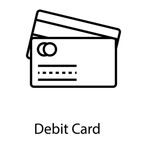 Debt Payment Debit Card Line Icon — Stock Vector