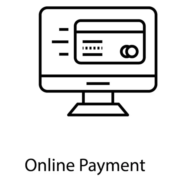 Paiement Numérique Paiement Ligne Ligne Icône — Image vectorielle