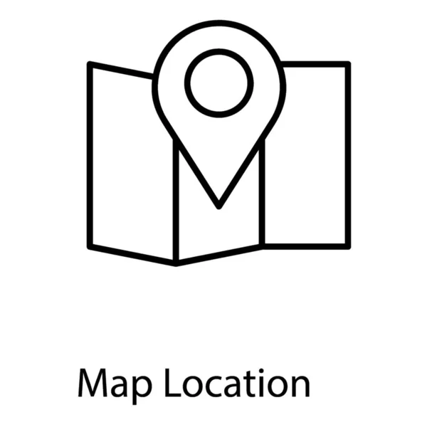 Mappatura Posizione Della Mappa Nell Icona Della Linea — Vettoriale Stock