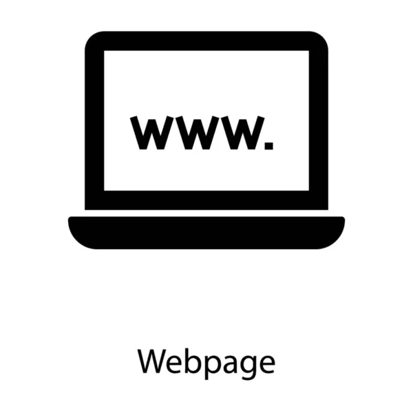 Ikona Webové Stránky Vektoru Glyfu — Stockový vektor