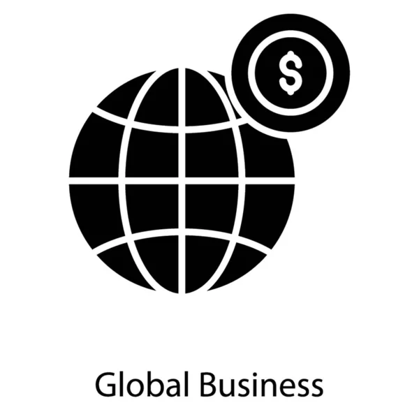 Diseño Global Vectores Glifos Negocios — Vector de stock