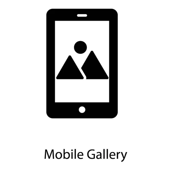Mobile Gallery Icon Glyph — Stock Vector