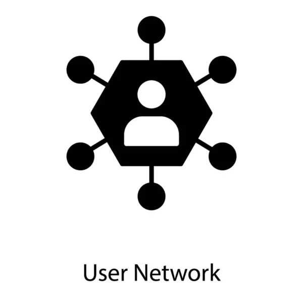 Benutzer Netzwerk Symbol Isoliert Auf Weißem Hintergrund — Stockvektor
