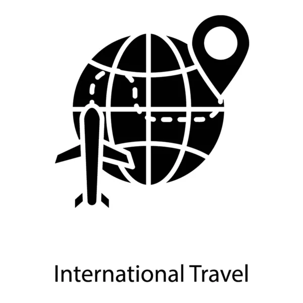 Viaje Internacional Icono Glifo — Vector de stock