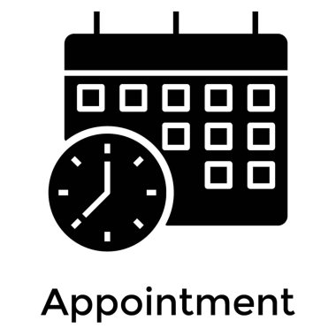 Katı vektörde zaman planlama simgesi 