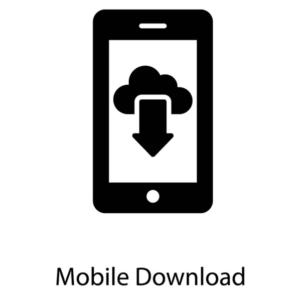Téléchargement Cloud Dans Vecteur Glyphe — Image vectorielle