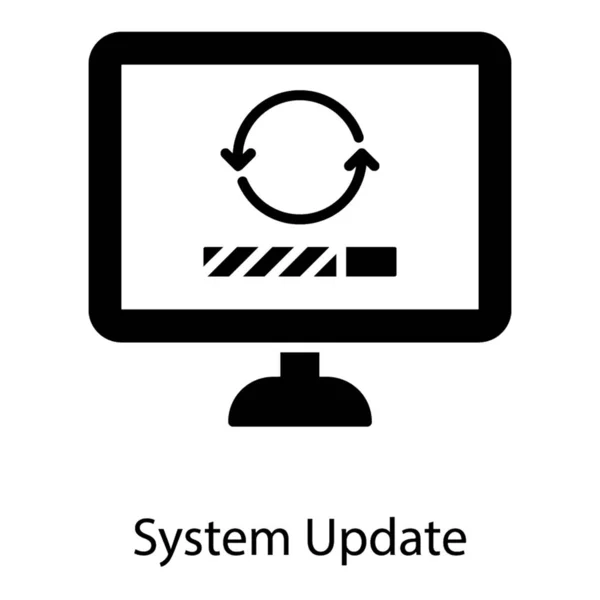 Actualización Del Software Del Sistema Vector Glifo — Archivo Imágenes Vectoriales