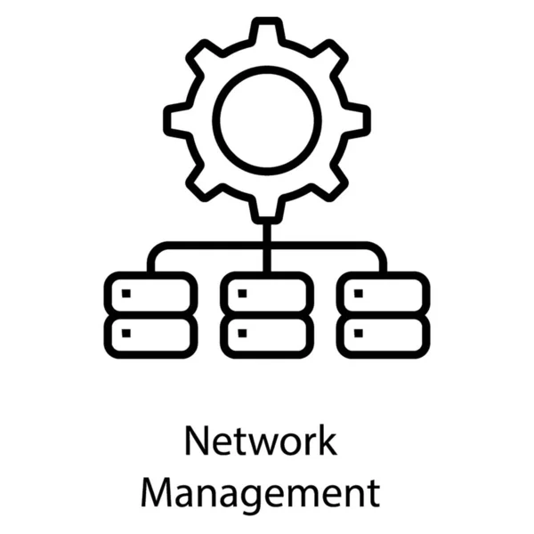 Netzwerkmanagement Symbol Zeilensymbol — Stockvektor