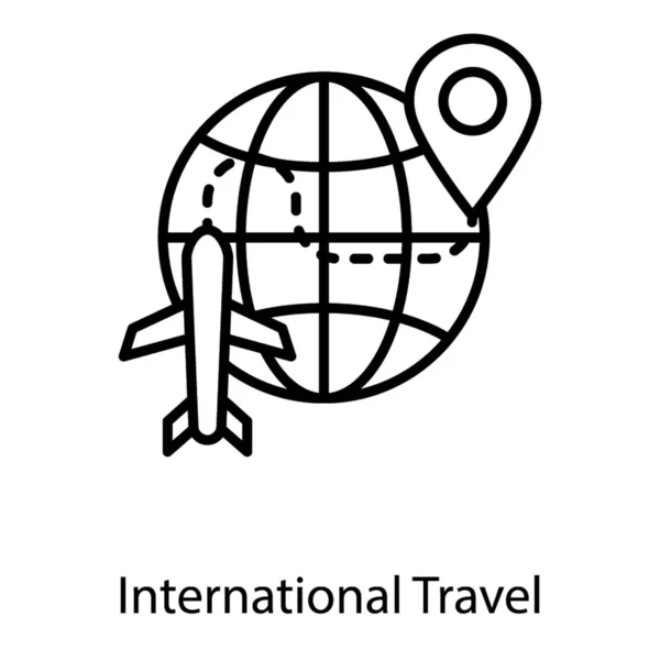 Międzynarodowa Ikona Podróży Linii — Wektor stockowy