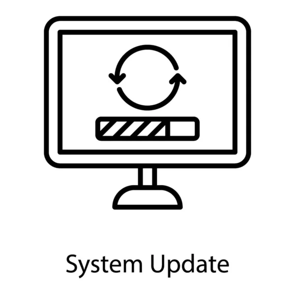 Systeemsoftware Update Lijn Vector — Stockvector