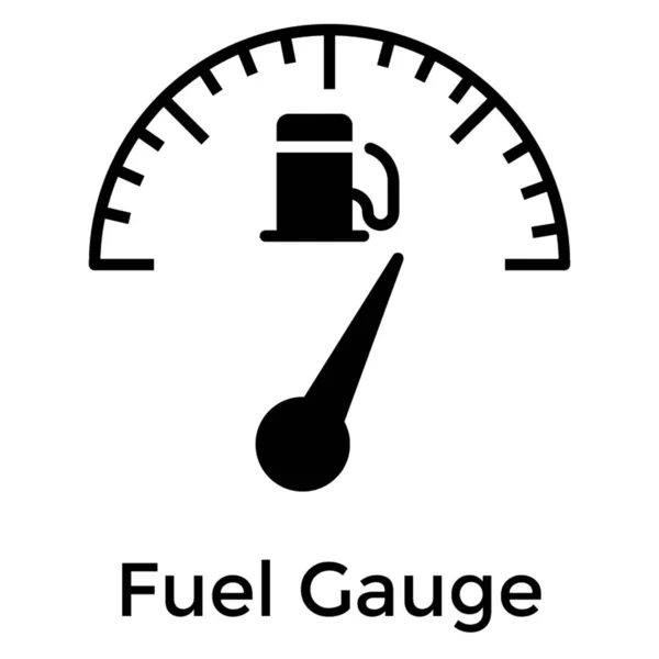 Fuel Gauge Vector Solid Design — Stock Vector