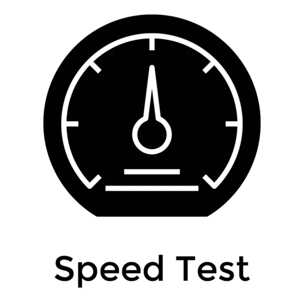 Ikona Prędkości Test Miernik Wypełnione Wektor — Wektor stockowy