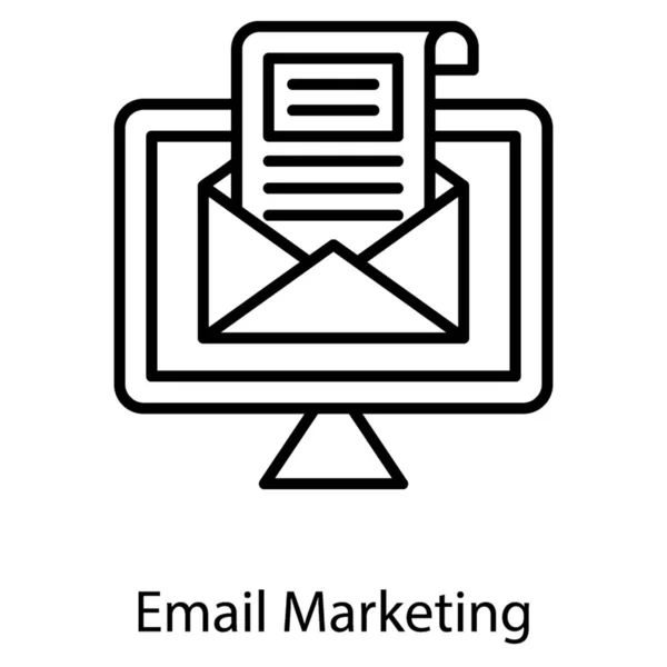 Email Newsletter Line Vector — Stock Vector