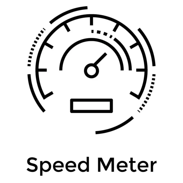 Auto Snelheidsmeter Vector Lijn Ontwerp — Stockvector