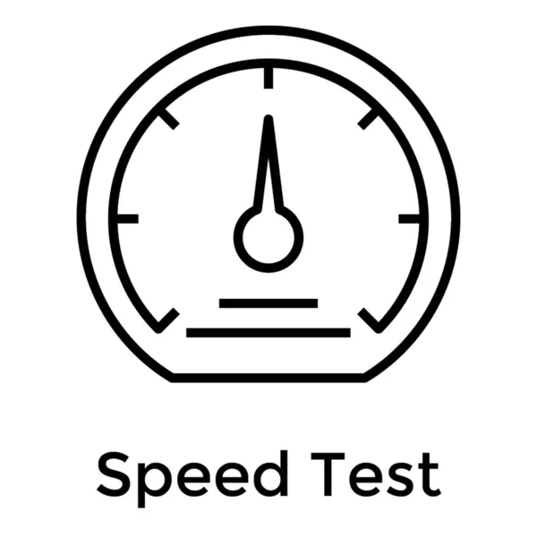 Icon Speed Test Gauge Line Vector — Stock Vector