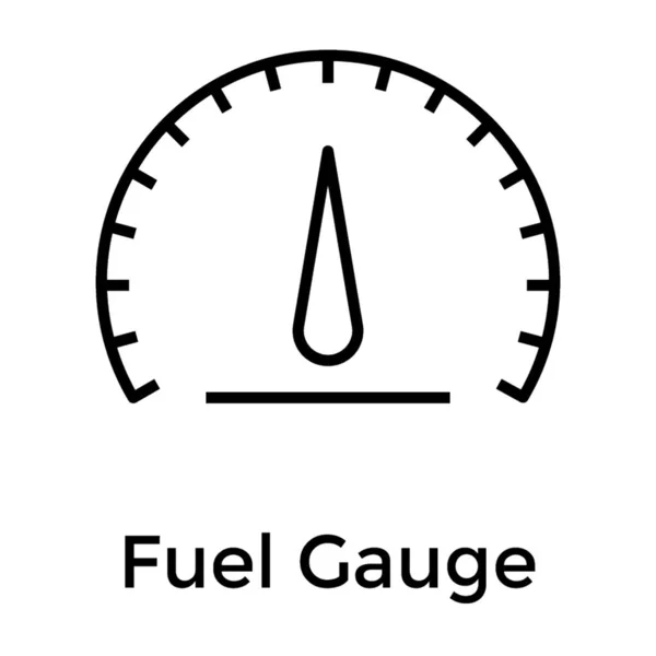 Vecteur Jauge Carburant Dans Conception Ligne — Image vectorielle