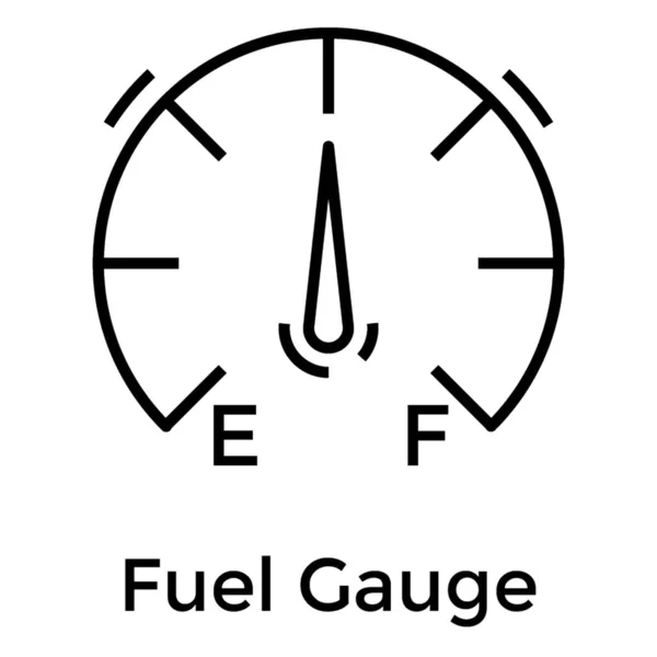 Vector Indicador Combustible Diseño Línea — Vector de stock