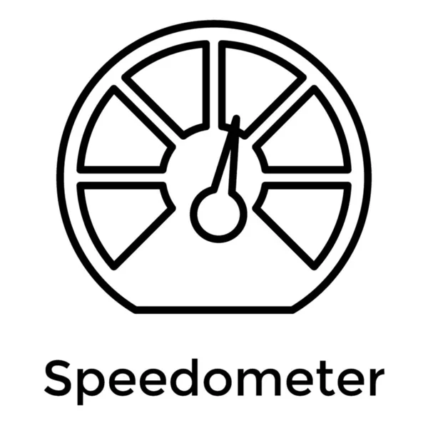 Auto Snelheidsmeter Vector Lijn Ontwerp — Stockvector