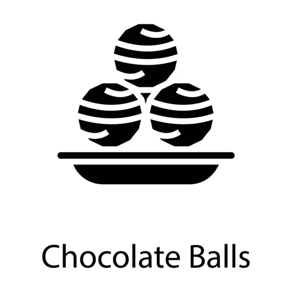 Conception Icône Vectorielle Boules Chocolat — Image vectorielle