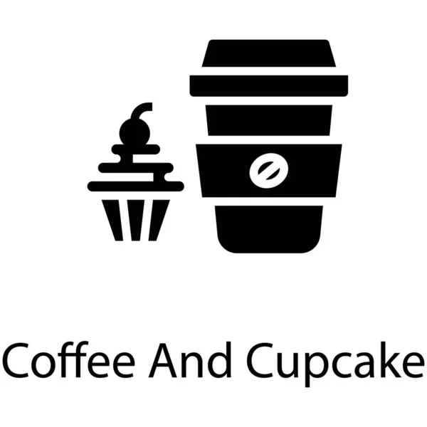 Kaffee Und Kuchen Ikone Design — Stockvektor