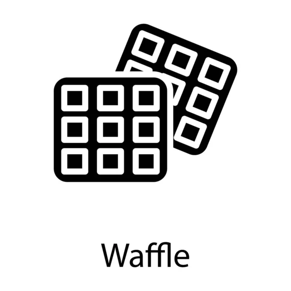 Diseño Sólido Waffle Biscuit Vector — Vector de stock