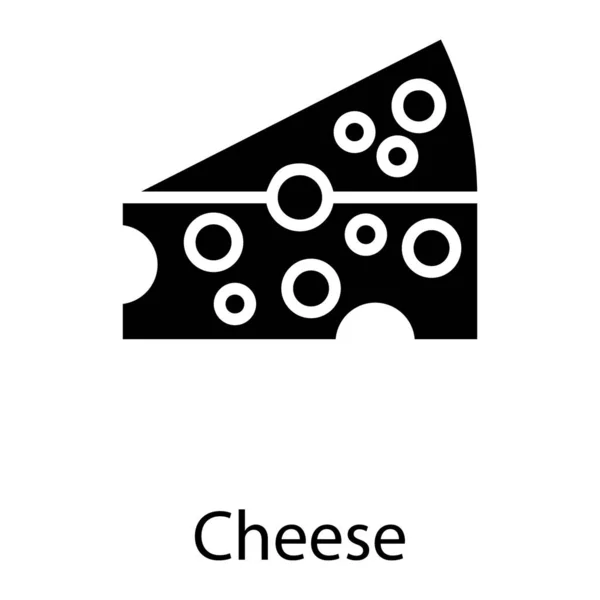 Rebanada Queso Sobre Fondo Blanco — Vector de stock