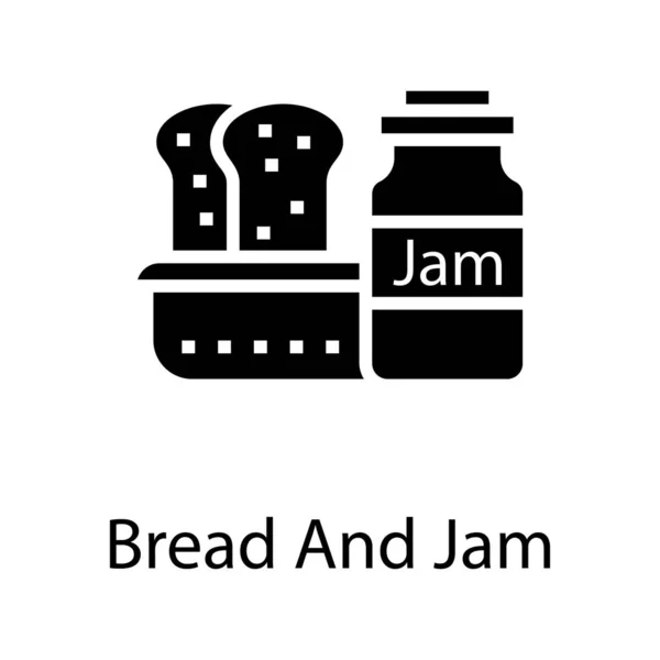 Kenyér Jam Icon Design — Stock Vector