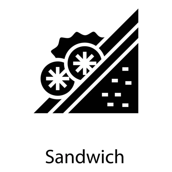 Vegetal Vector Sándwich Diseño Sólido — Vector de stock