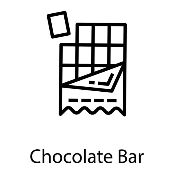 Line Icon Design Chocolate Bar Bite — Stock Vector