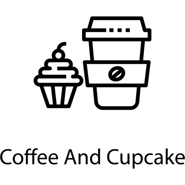 Kaffe Och Cupcake Icon Design — Stock vektor