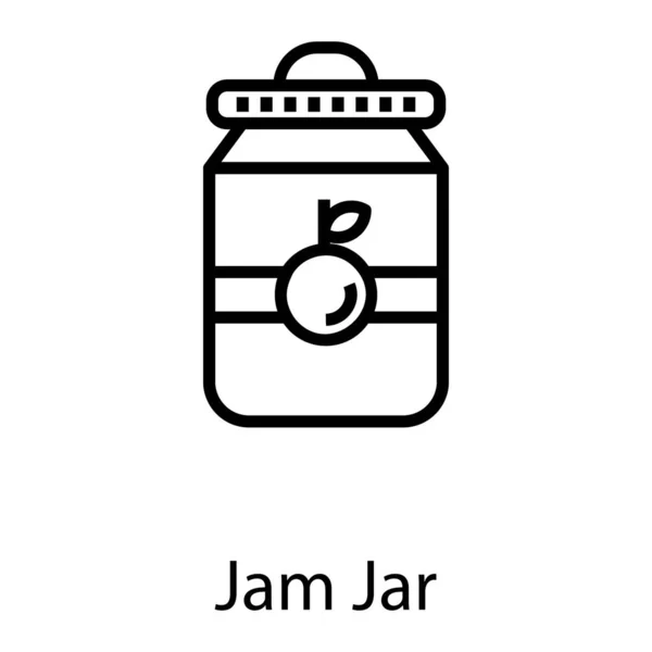 Jam Jar Vector Diseño Línea — Vector de stock