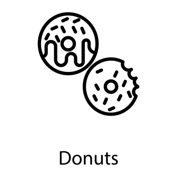 Chocolate Donut Vektor Liniendesign — Stockvektor