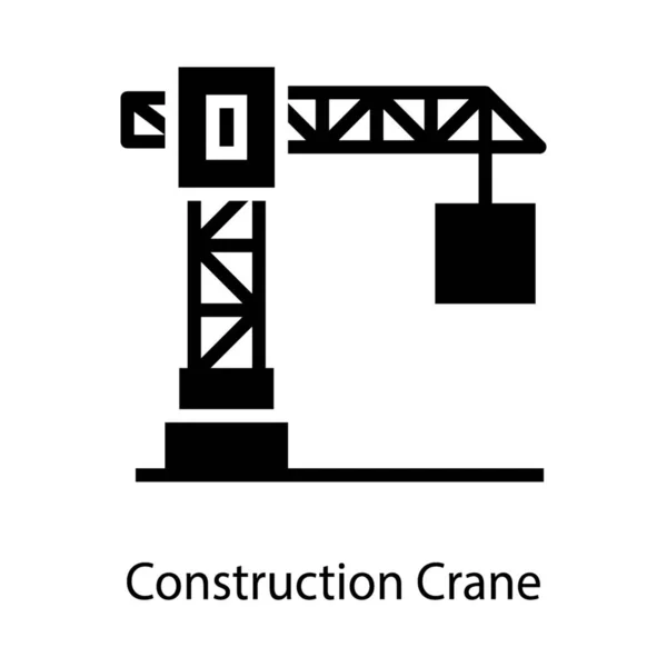 Construction Logistic Crane Solid Vector — Stock Vector