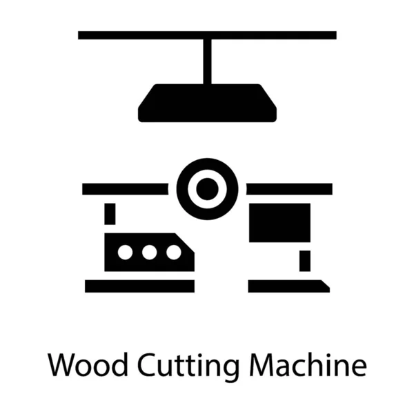 Wood Cutting Machine Solid Design — Stock Vector