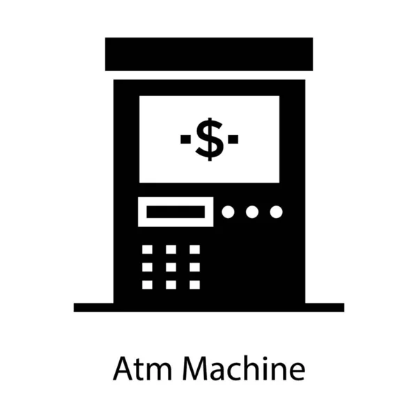 Máquina Dispensadora Dinero Diseño Sólido — Vector de stock