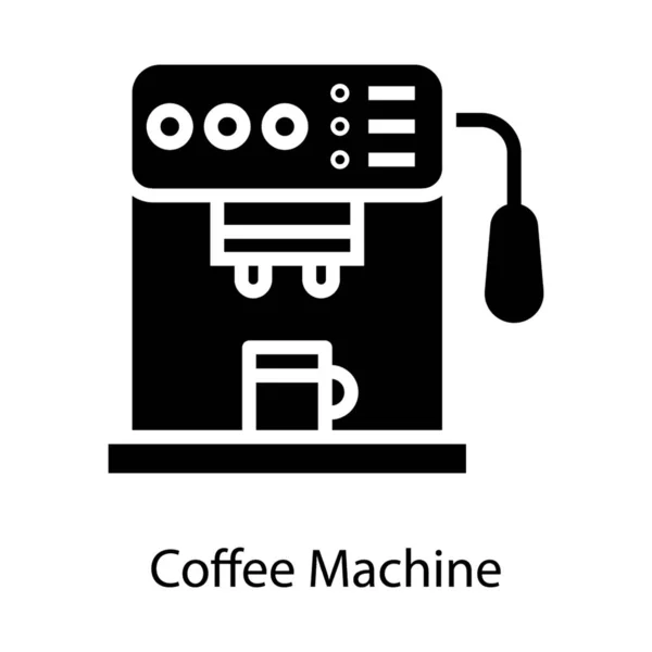 Koffiezetapparaat Icon Solide Ontwerp — Stockvector