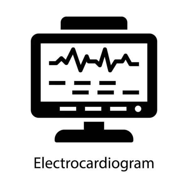 Electrocardiograma Médico Vector Diseño Sólido — Archivo Imágenes Vectoriales