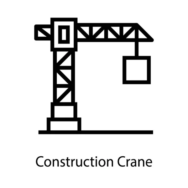 Construction Logistique Grue Ligne Vecteur — Image vectorielle