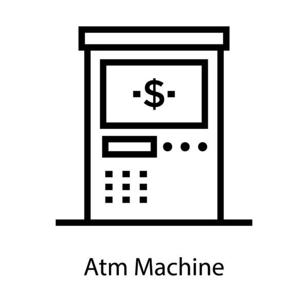 Pengar Dispenser Maskin Linje Design — Stock vektor