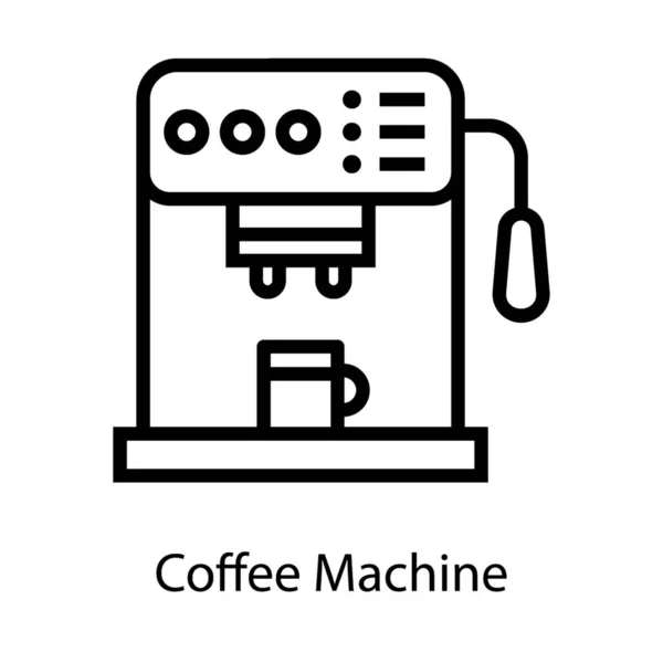 Koffiezetapparaatpictogram Lijn Ontwerp — Stockvector