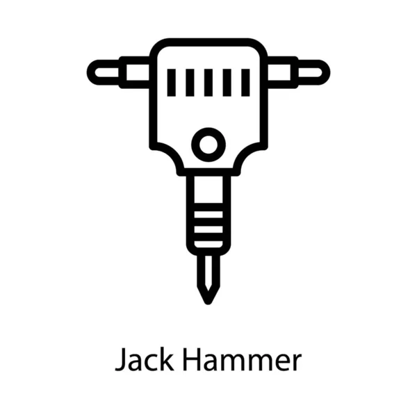 Symbol Der Konstruktion Presslufthammer Vektor — Stockvektor