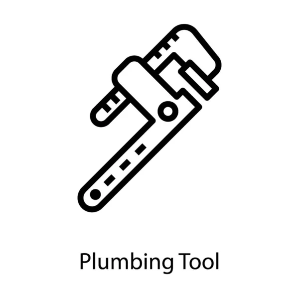 Vetor Ferramenta Encanamento Projeto Linha — Vetor de Stock