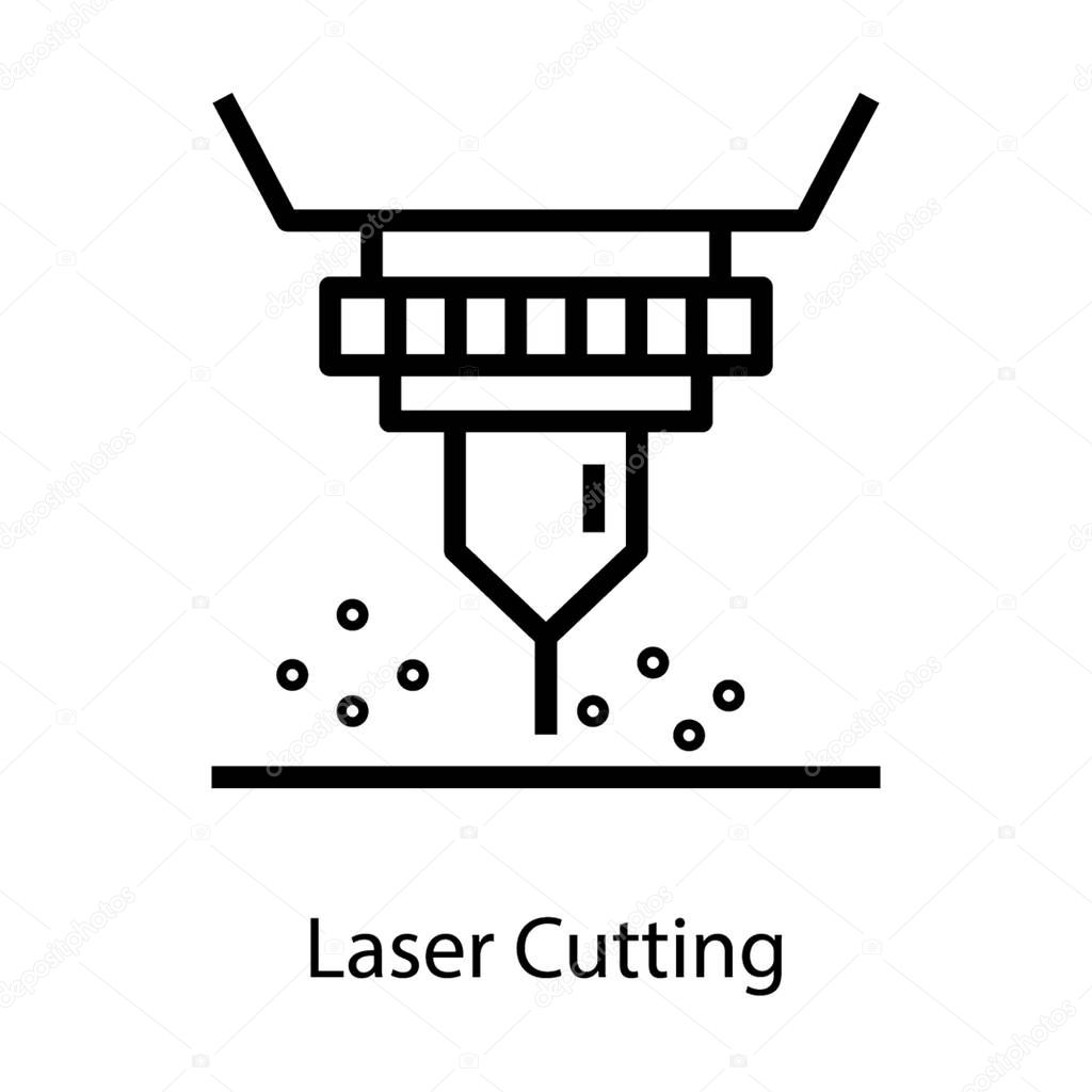 Laser cutting machine icon design 