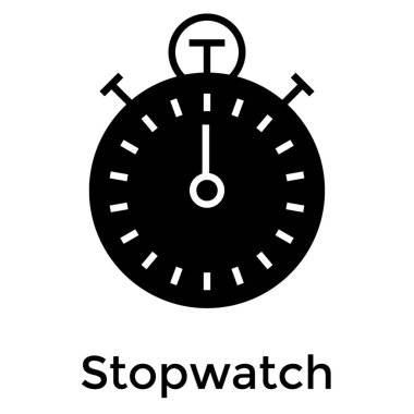 Kronometre simgesinin glyph vektörü 