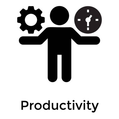 Üretken zaman yönetimi glyph simgesi 