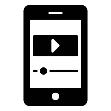 Mobil video konsepti, glyph simgesinde video oynatıcı 