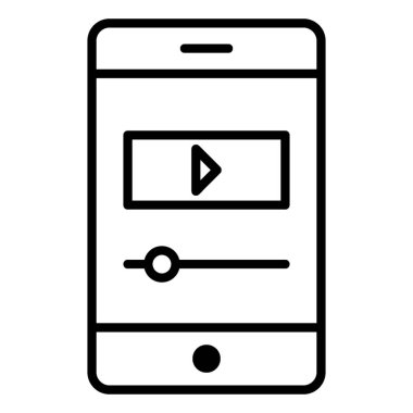 Mobil video konsepti, satır simgesinde video oynatıcı 