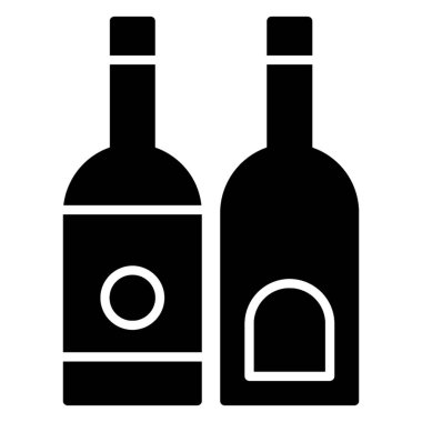 Katı tasarımbira şişeleri simgesi.