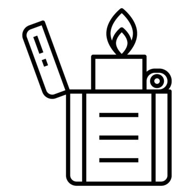 Satır tasarımında çakmak simgesi.