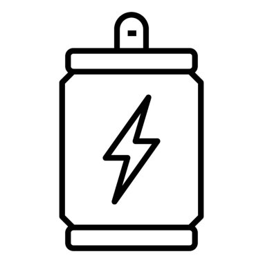 Çizgi tasarımında enerji içeceği simgesi.